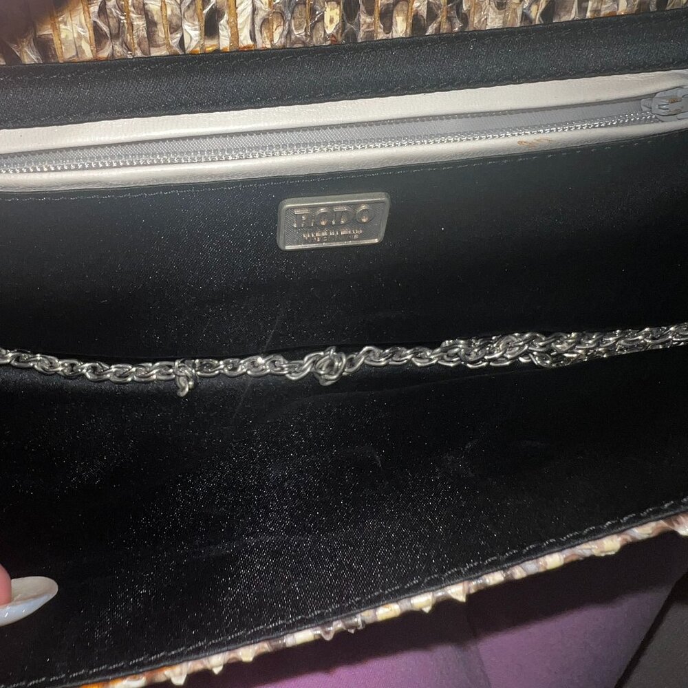 Authentic RODO Snakeskin Clutch – Detachable Chain, Evening Bag, Snakeskin bag - Picture 4 of 10